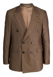 PT Torino stripe-print double-breasted blazer - Brown