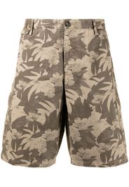 Pt01 leaf-print bermuda shorts - Brown