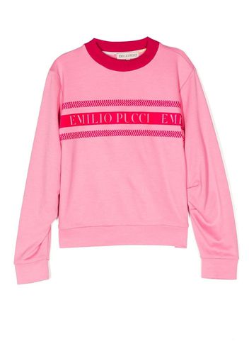 PUCCI Junior logo crew-neck sweatshirt - Pink