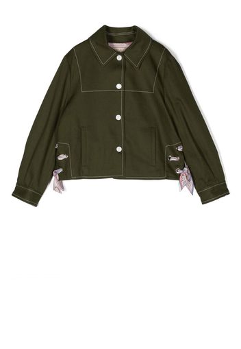 PUCCI Junior lace-detail cotton jacket - Green