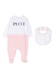 PUCCI Junior logo-print cotton babygrow set - White