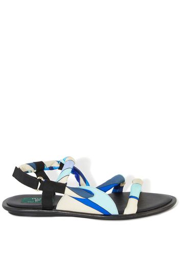 PUCCI abstract-print flat sandals - Blue