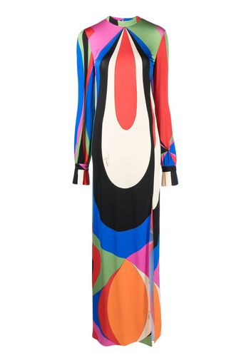 PUCCI abstract-print side-slit dress - Blue