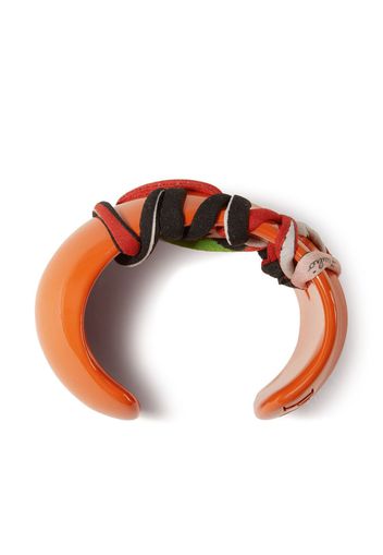 PUCCI logo-lettering open-cuff design bracelet - Orange