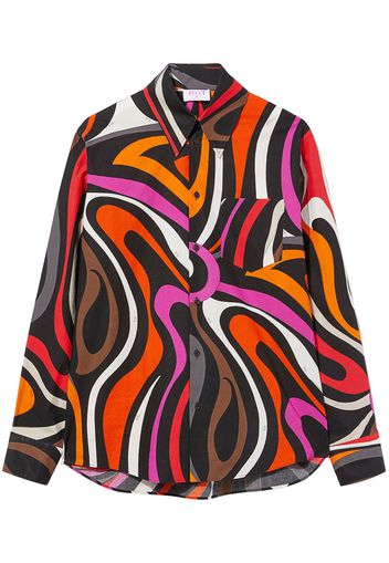 PUCCI abstract-print cotton shirt - Black