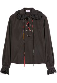 PUCCI lace-up ruffled blouse - Black