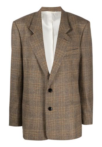 QUIRA check-pattern notched-lapels blazer - Brown