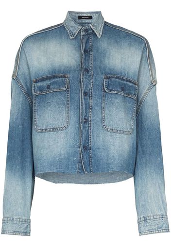 cropped denim shirt