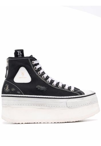 R13 platform high-top sneakers - Black