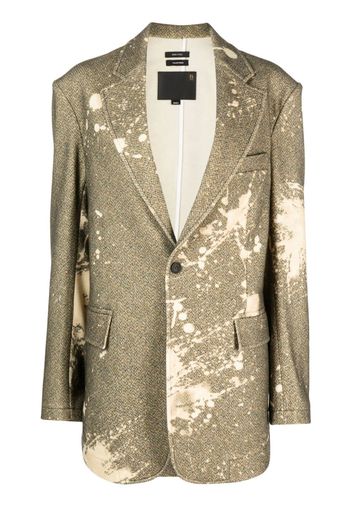 R13 paint-splatter tweed blazer - Green