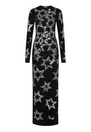 Rabanne sequin-stars long-sleeve maxi dress - Black