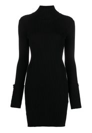 Rabanne high-neck ribbed-knit minidress - Black