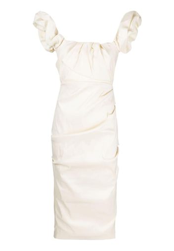 Rachel Gilbert Kalina ruched midi dress - White