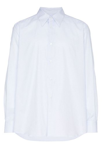 Raf Simons square print and plastic pocket cotton shirt - White