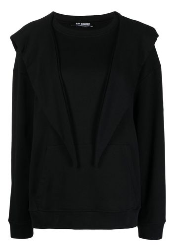 Raf Simons logo-patch slouchy hoodie - Black