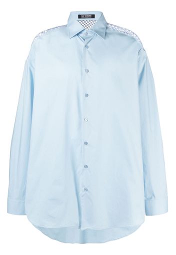 Raf Simons mesh-panel cotton shirt - Blue