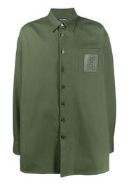 Raf Simons Oversized logo-patch cotton shirt - Green