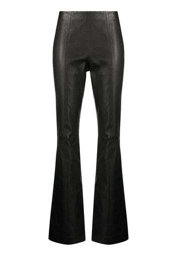 rag & bone mid-rise flared leather trousers - Black