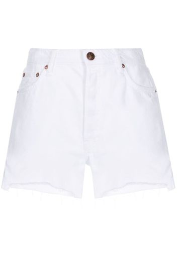 rag & bone frayed-hem denim shorts - White