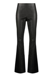rag & bone mid-rise flared leather trousers - Black