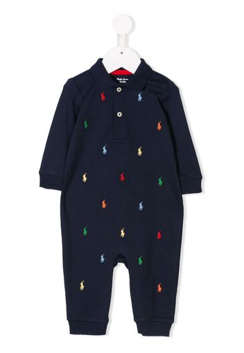 Ralph Lauren Kids logo embroidered rompers - Blue