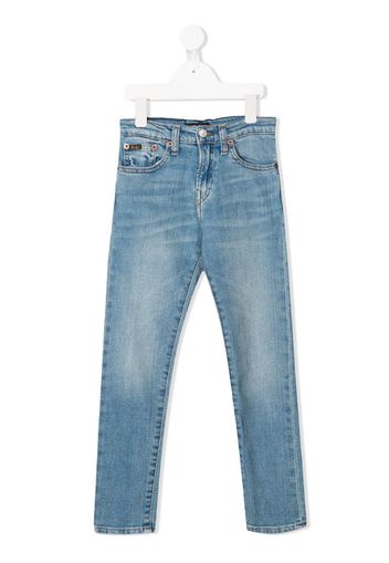 mid-rise straight-leg jeans