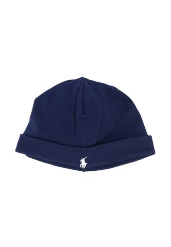 logo embroidered beanie hat