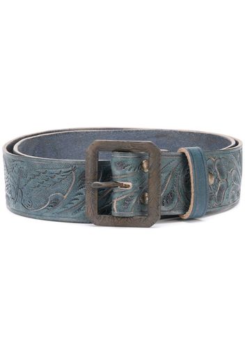 hand-tooled leather belt