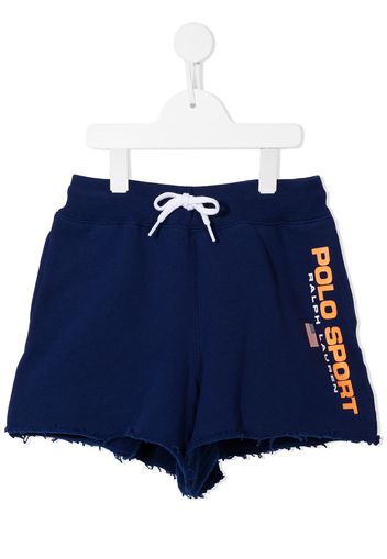 Ralph Lauren Kids Polo Sport frayed shorts - Blue