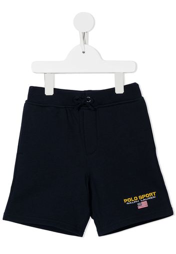 Ralph Lauren Kids logo-embroidered jersey track shorts - Blue