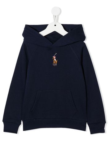 Ralph Lauren Kids logo-embroidered hoodie - Blue