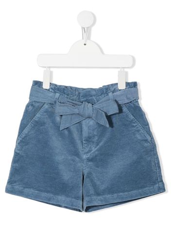 Ralph Lauren Kids bow-detail corduroy shorts - Blue