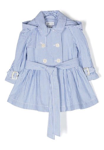 Ralph Lauren Kids stripe-pattern belted trench coat - Blue