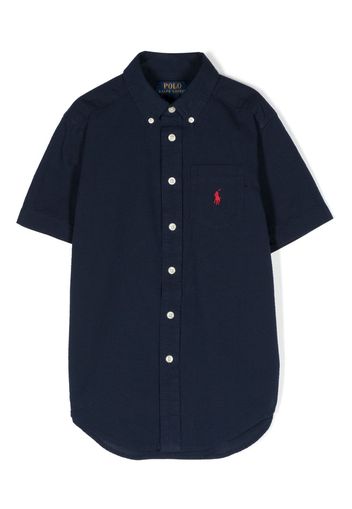 Ralph Lauren Kids logo-embroidered cotton shirt - Blue