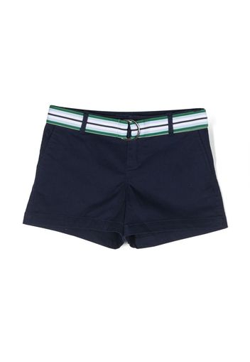 Ralph Lauren Kids striped belt cotton shorts - Blue