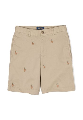 Ralph Lauren Kids Polo Pony embroidered shorts - Brown