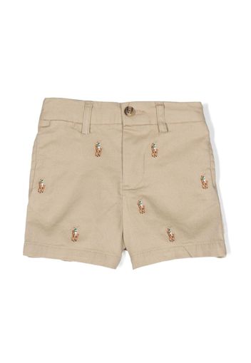 Ralph Lauren Kids Polo Pony embroidered shorts - Brown