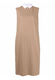 Ralph Lauren Collection detachable-collar sleeveless shift dress - Neutrals