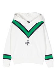 Ralph Lauren Kids logo-embroidered contrasting-detail hoodie - White