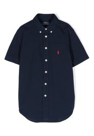 Ralph Lauren Kids logo-embroidered cotton shirt - Blue