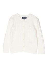 Ralph Lauren Kids embroidered-logo long-sleeve cardigan - White