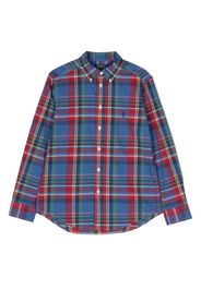 Ralph Lauren Kids check-print cotton shirt - Blue