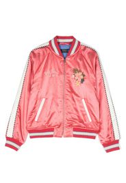 Ralph Lauren Kids floral-embroidered satin bomber jacket - Pink