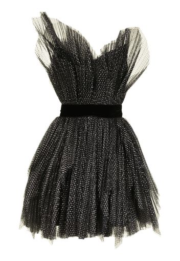 Ralph & Russo pleated-tulle mini poof dress - Black