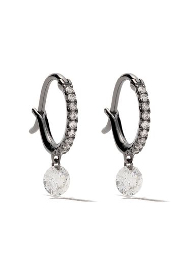 18kt black gold Set Free Diamond mini hoops