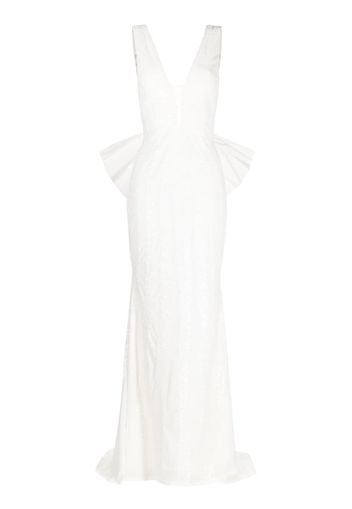 Rebecca Vallance Davina bow-detail gown - White