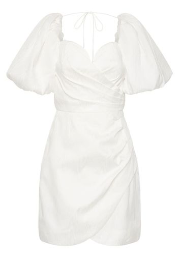 Rebecca Vallance Chene puff-sleeved mini dress - White