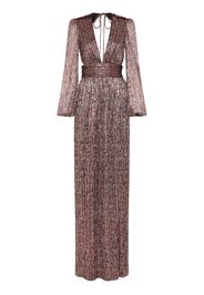 Rebecca Vallance metallic plissé gown - Silver