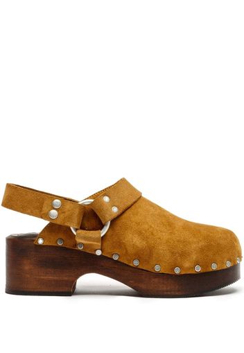 RE/DONE suede-leather mules - Brown