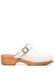 RE/DONE wooden-platform leather clogs - White